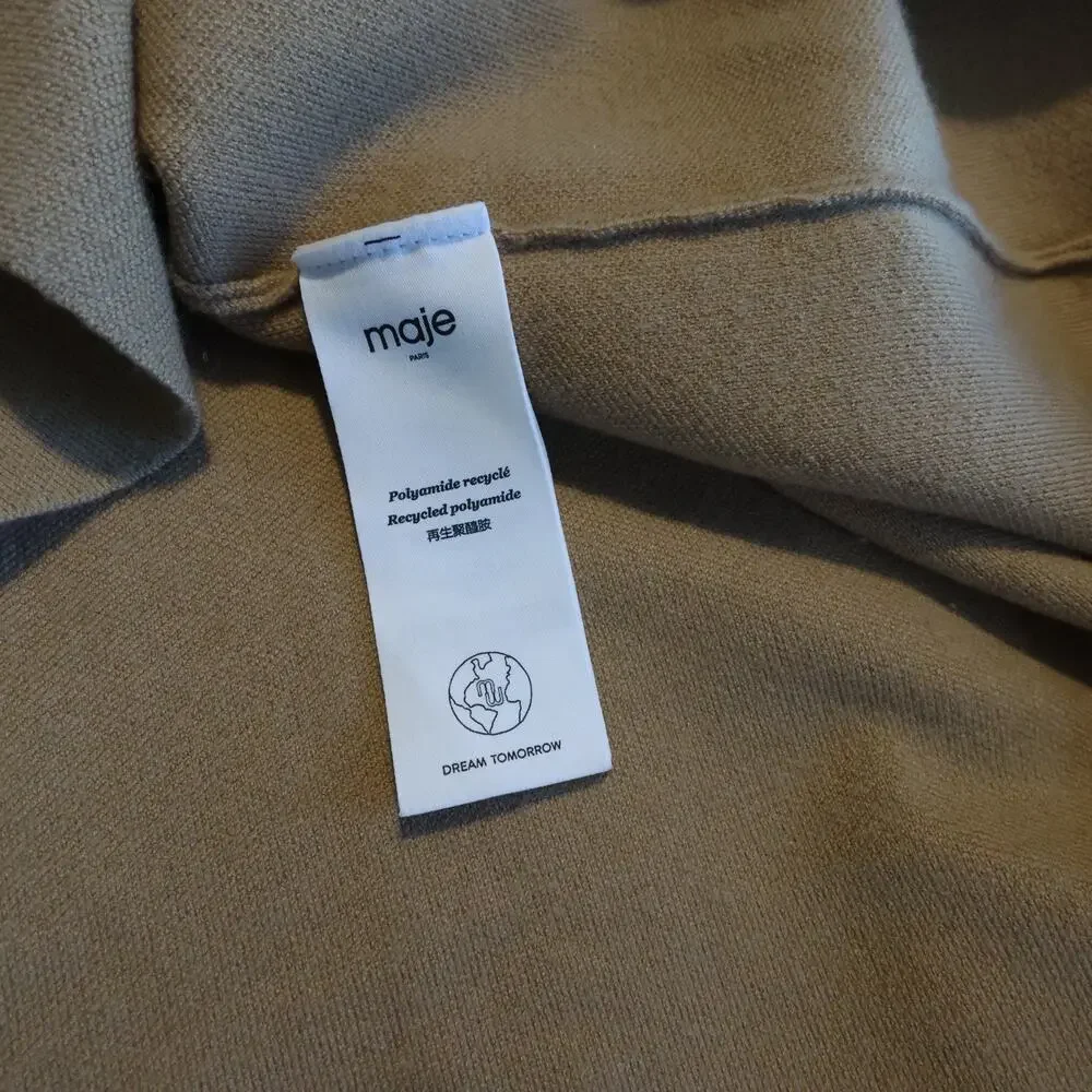 Maje Mimisal Knit Overshirt Cardigan In Camel Size 0/XS